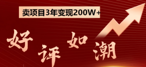 卖项目3年变现200W+ 学员好评如潮，长期稳定变现，可以一直干到老！-泡泡云创网